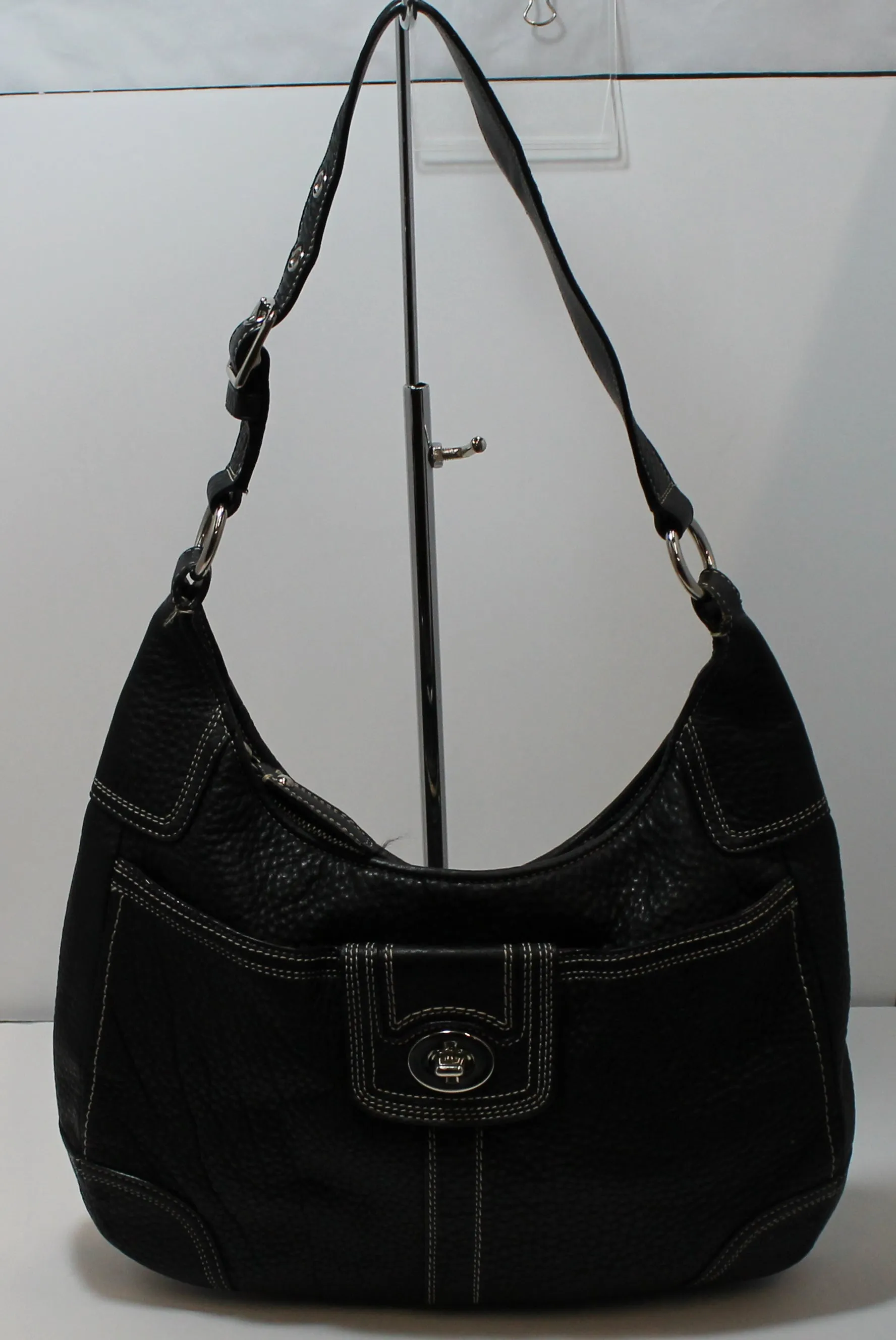 Coach Purse: F13956 Black Hamilton Leather Hobo Bag