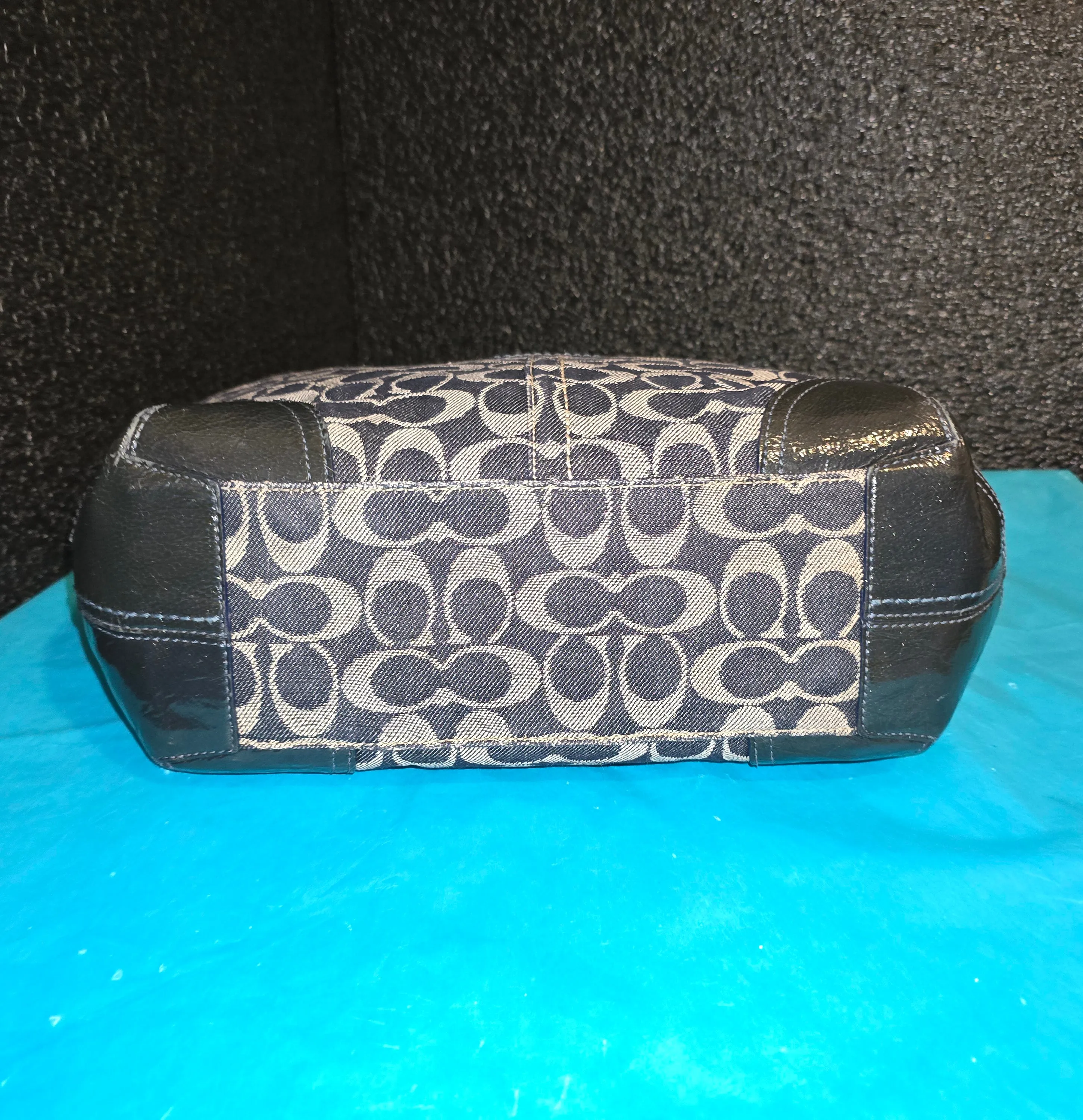 Coach Signature Denim Gallery Tote  Shoulderbag Handbag  Satchel with Wristlet
