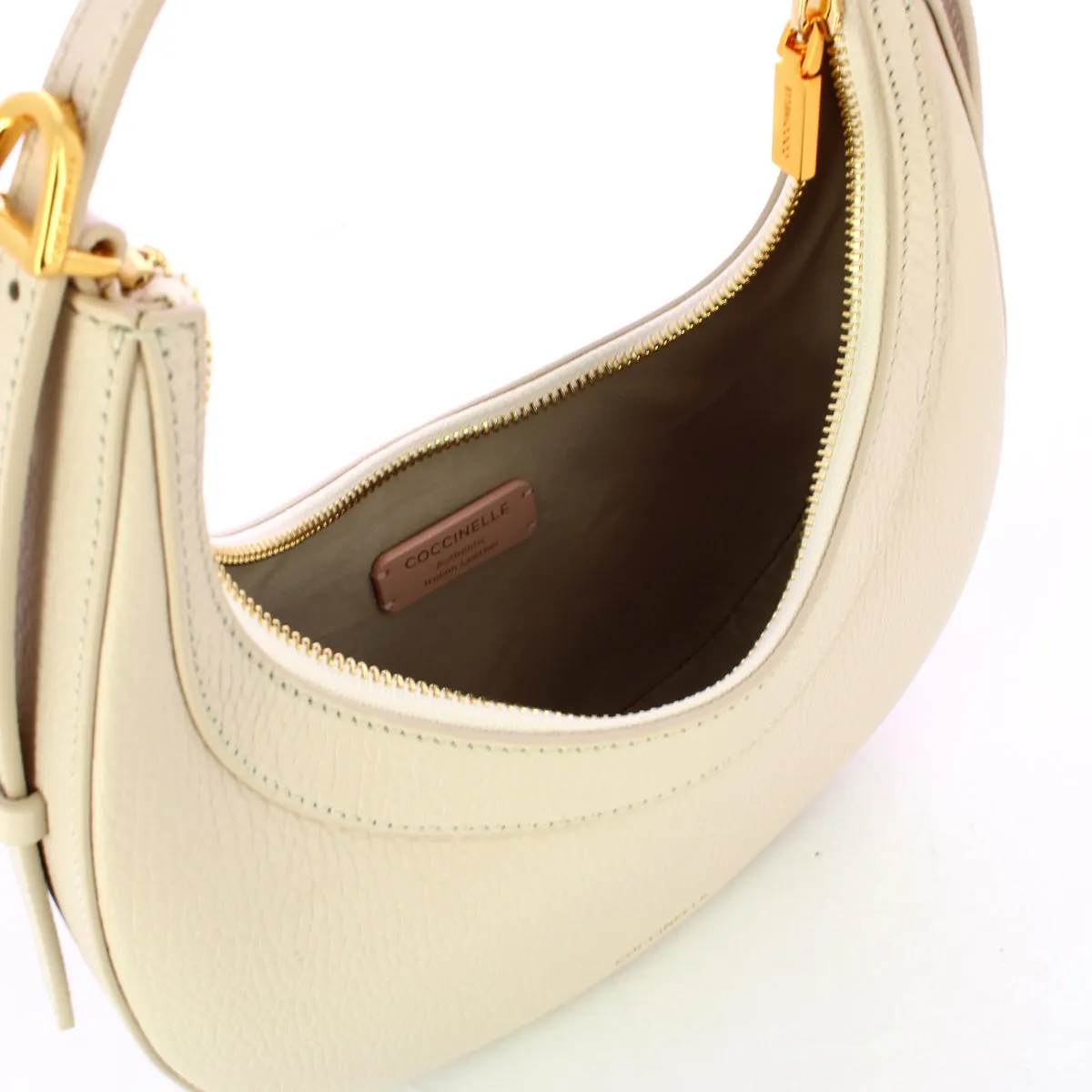 Coccinelle - Whisper Lambskin White Hobo Bag - PIP530101 - LAMBSKIN/WHITE