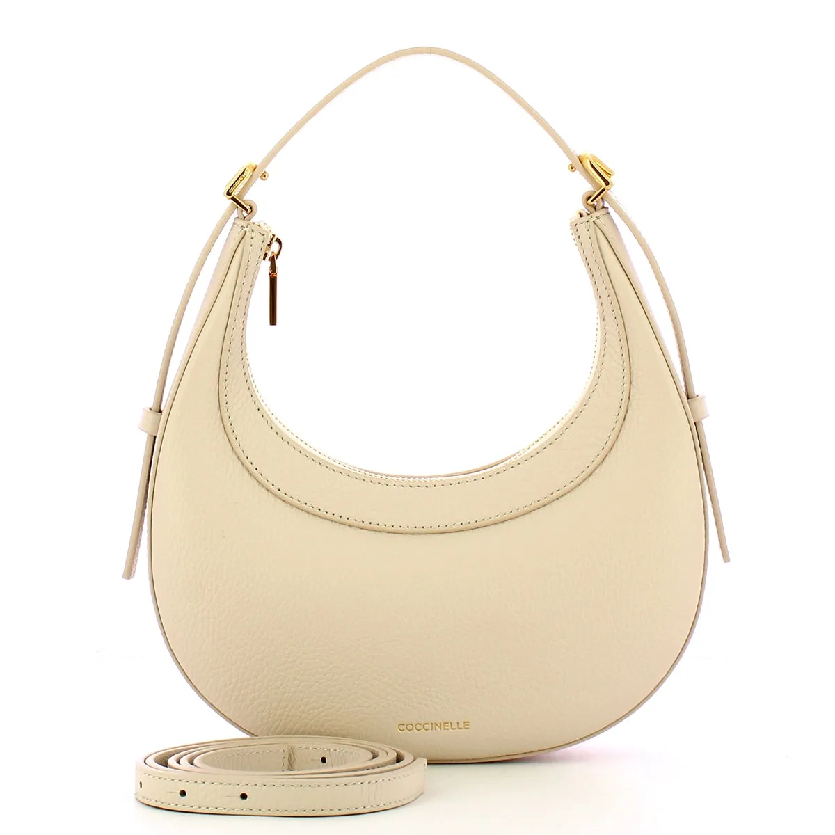 Coccinelle - Whisper Lambskin White Hobo Bag - PIP530101 - LAMBSKIN/WHITE