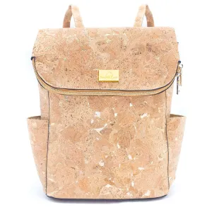 Cork Handbag | Gold Flap Bag-BAG-2090