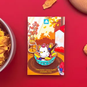 Cornflakes Cereal Duck Enamel Pin