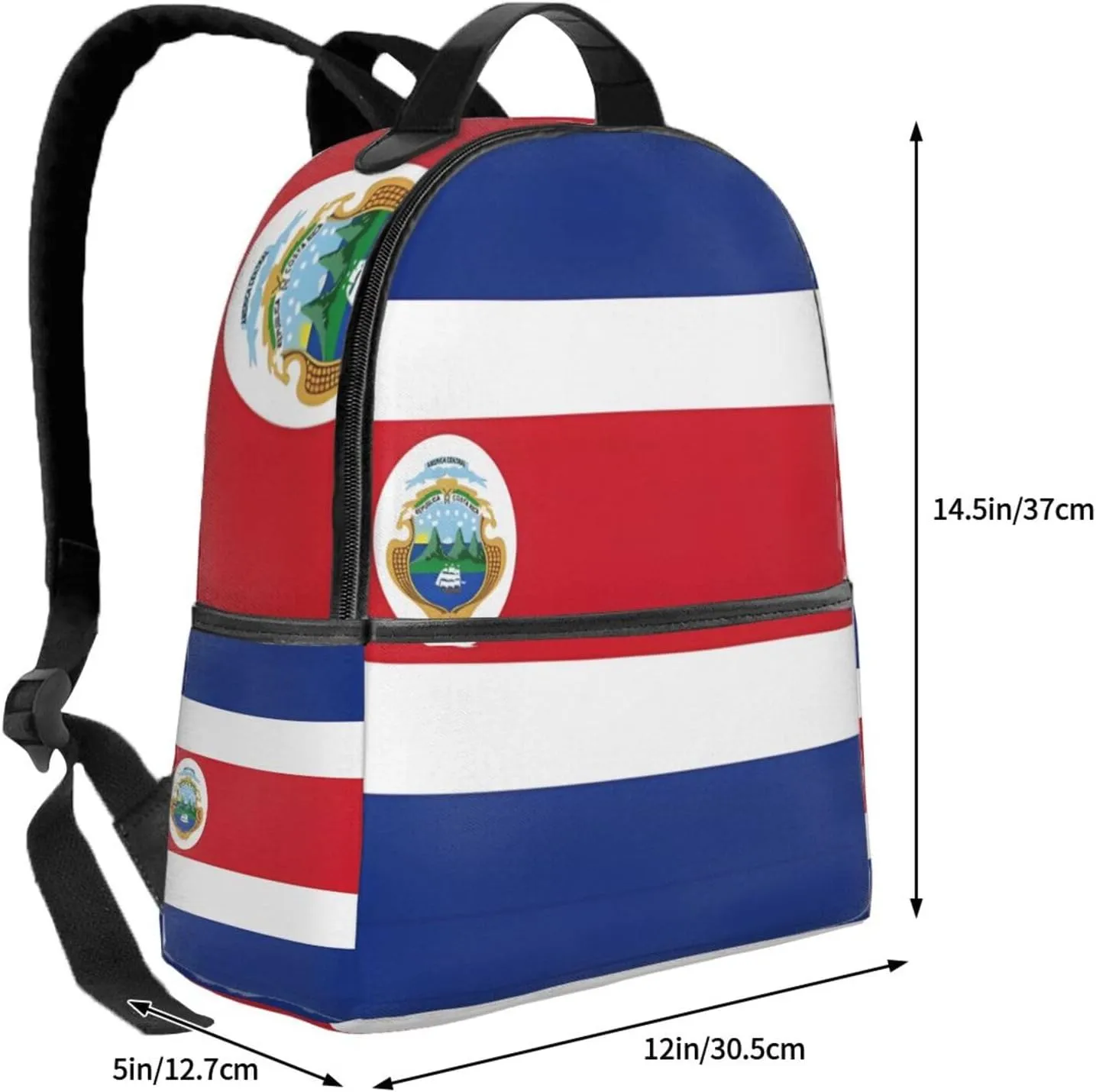 Costa Rican Flag Casual Backpacks Laptop Backpack Carry-on Daypack Sports Travel Rucksack Lightweight Working Bag for Outdoor Hiking Cycling Walking