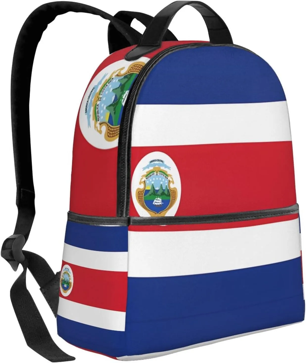 Costa Rican Flag Casual Backpacks Laptop Backpack Carry-on Daypack Sports Travel Rucksack Lightweight Working Bag for Outdoor Hiking Cycling Walking