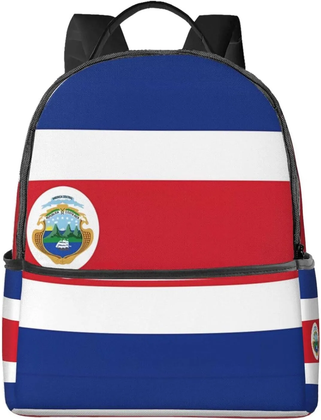 Costa Rican Flag Casual Backpacks Laptop Backpack Carry-on Daypack Sports Travel Rucksack Lightweight Working Bag for Outdoor Hiking Cycling Walking