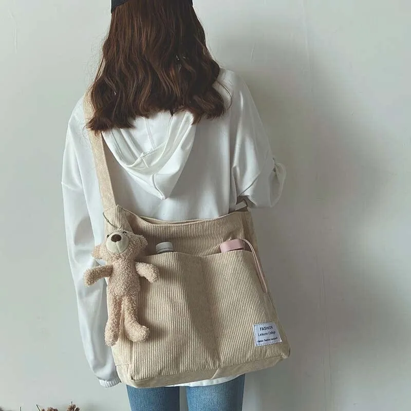 Cozy Corduroy Carryall Messenger Bags