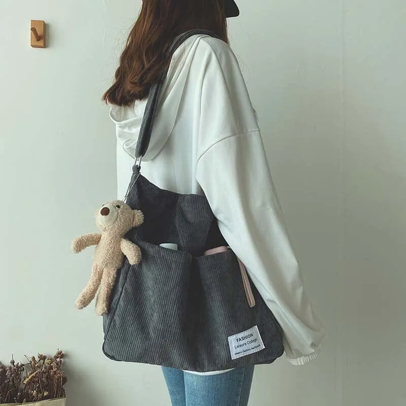 Cozy Corduroy Carryall Messenger Bags