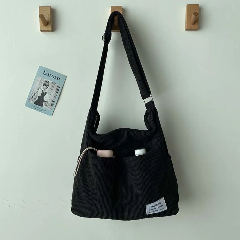 Cozy Corduroy Carryall Messenger Bags