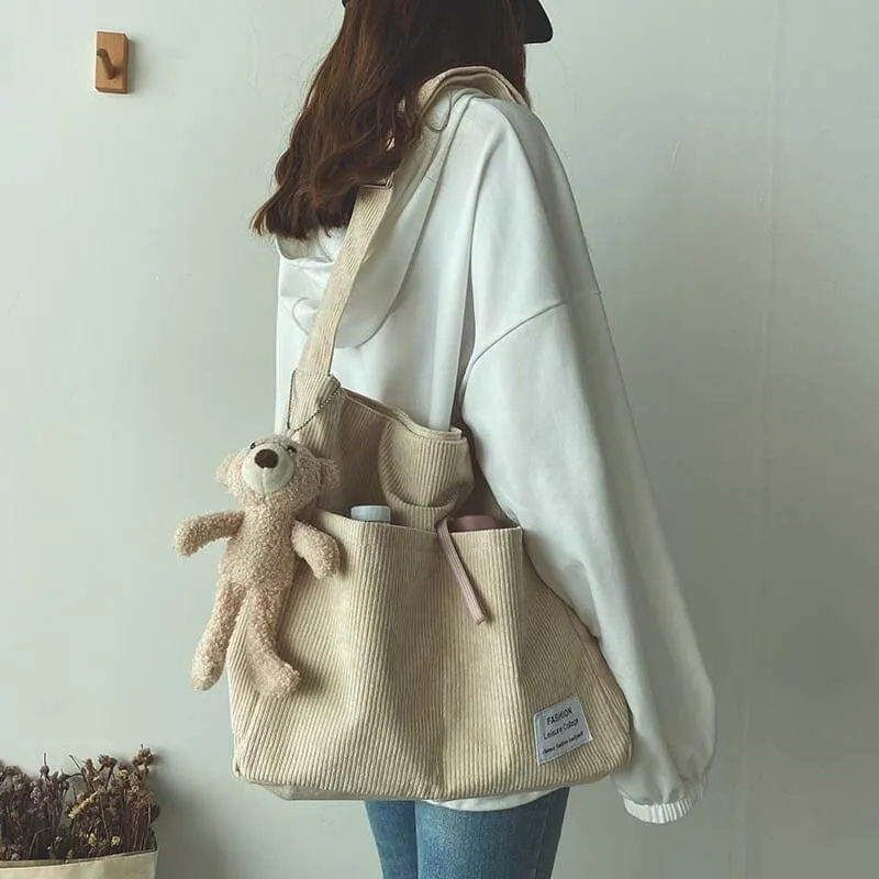 Cozy Corduroy Carryall Messenger Bags