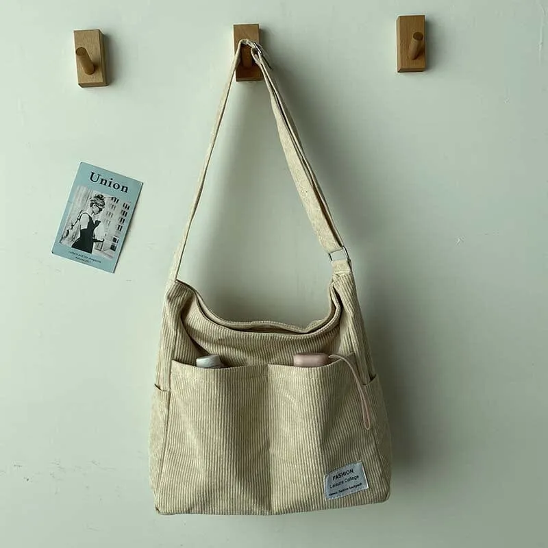 Cozy Corduroy Carryall Messenger Bags