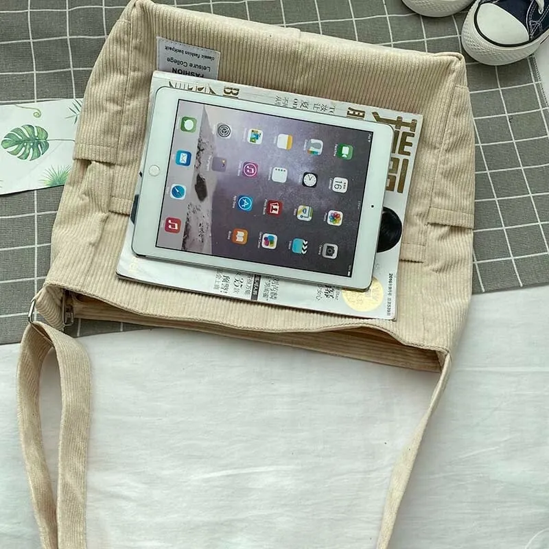 Cozy Corduroy Carryall Messenger Bags
