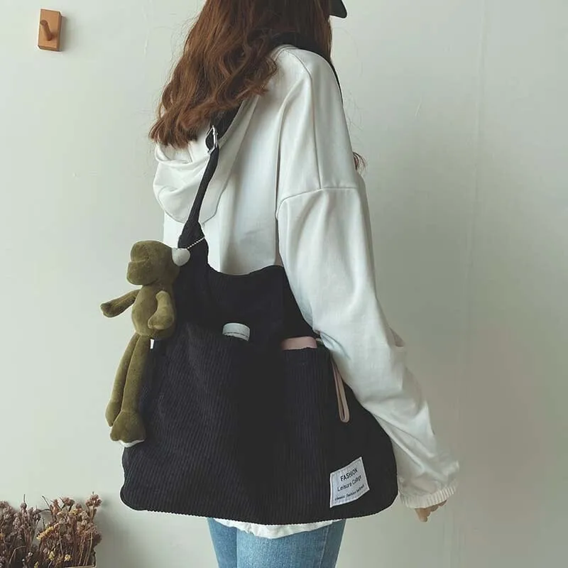 Cozy Corduroy Carryall Messenger Bags