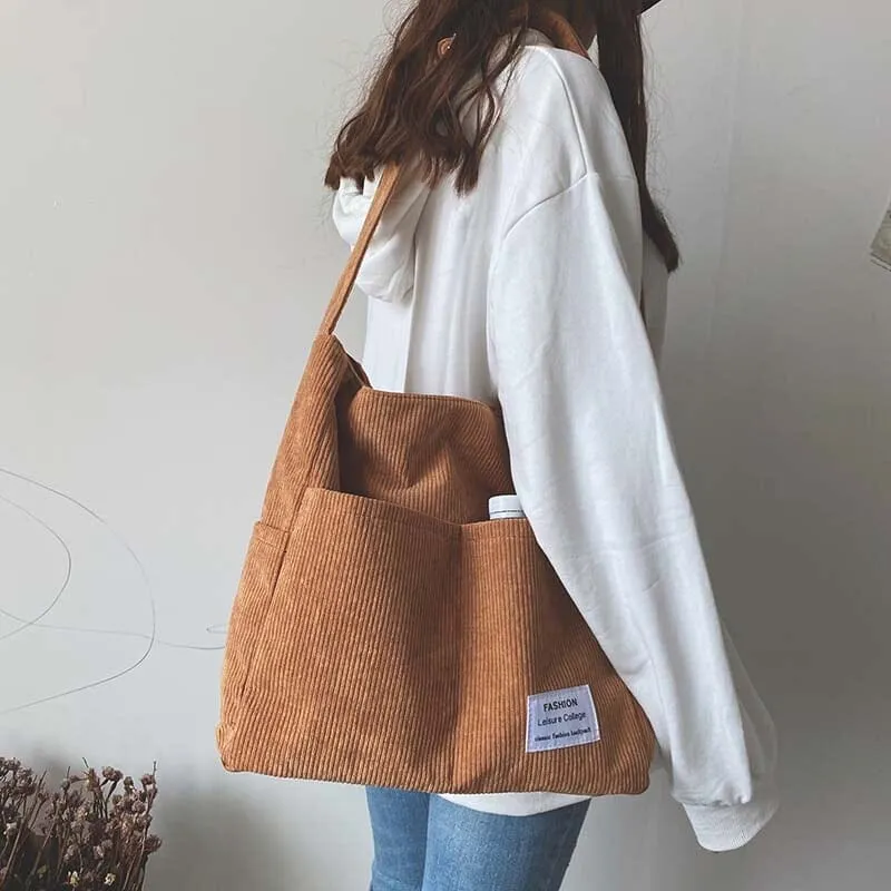 Cozy Corduroy Carryall Messenger Bags