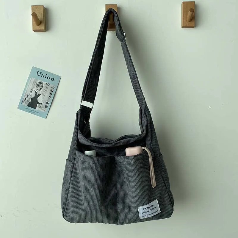 Cozy Corduroy Carryall Messenger Bags