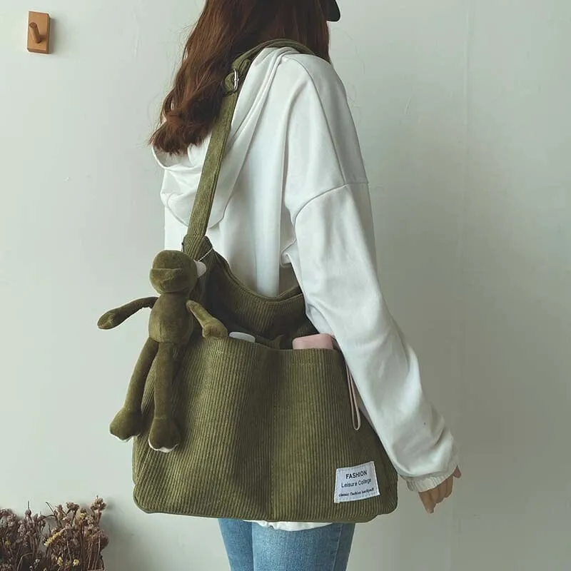 Cozy Corduroy Carryall Messenger Bags