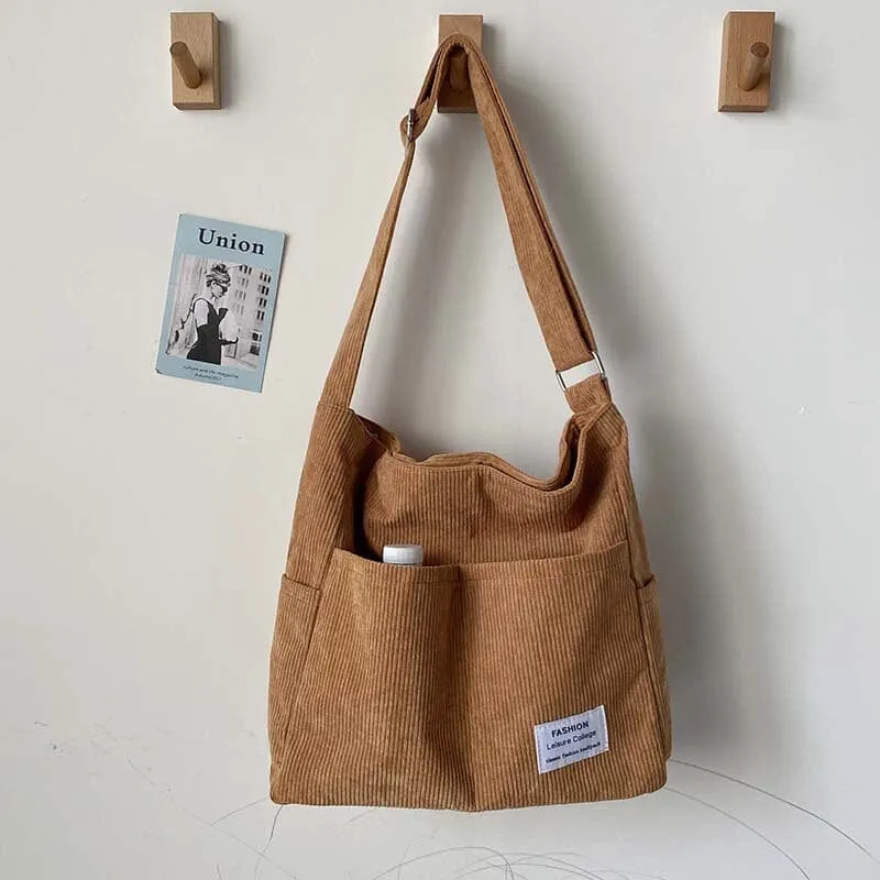 Cozy Corduroy Carryall Messenger Bags