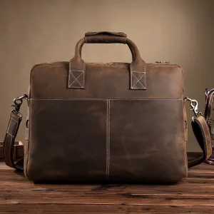 Crazy Horse Leather Men's Vintage Shoulder Bag