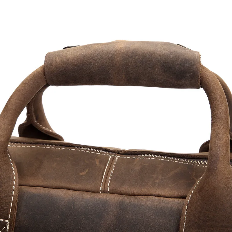 Crazy Horse Leather Men's Vintage Shoulder Bag