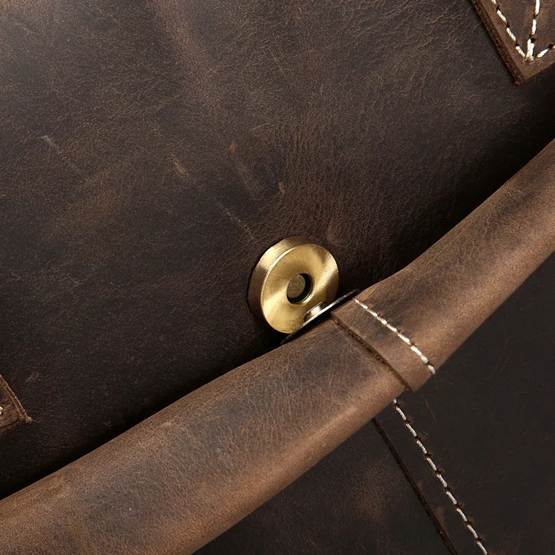 Crazy Horse Leather Men's Vintage Shoulder Bag