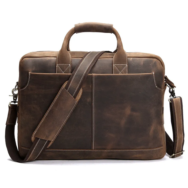 Crazy Horse Leather Men's Vintage Shoulder Bag