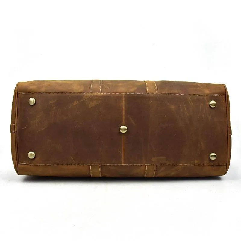 Crazy Horse Leather Travel Luggage Bag 20 - 24 Inch