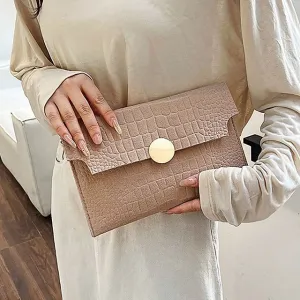 Crocodile Grain Envelope Clutch