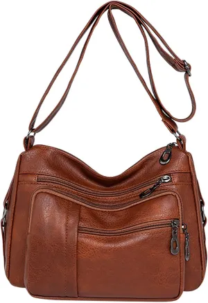 Crossbody Bag for Women Women Vintage Soft Leather Water Proof Fashionable Crossbody Bag Classic Lightweight