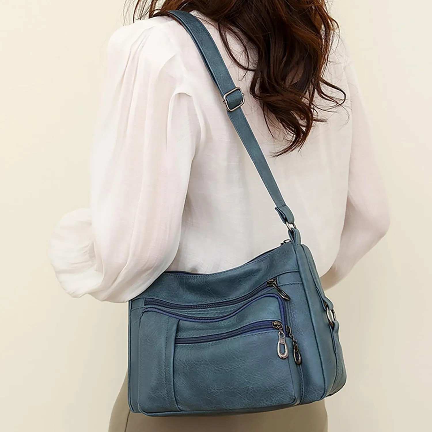 Crossbody Bag for Women Women Vintage Soft Leather Water Proof Fashionable Crossbody Bag Classic Lightweight