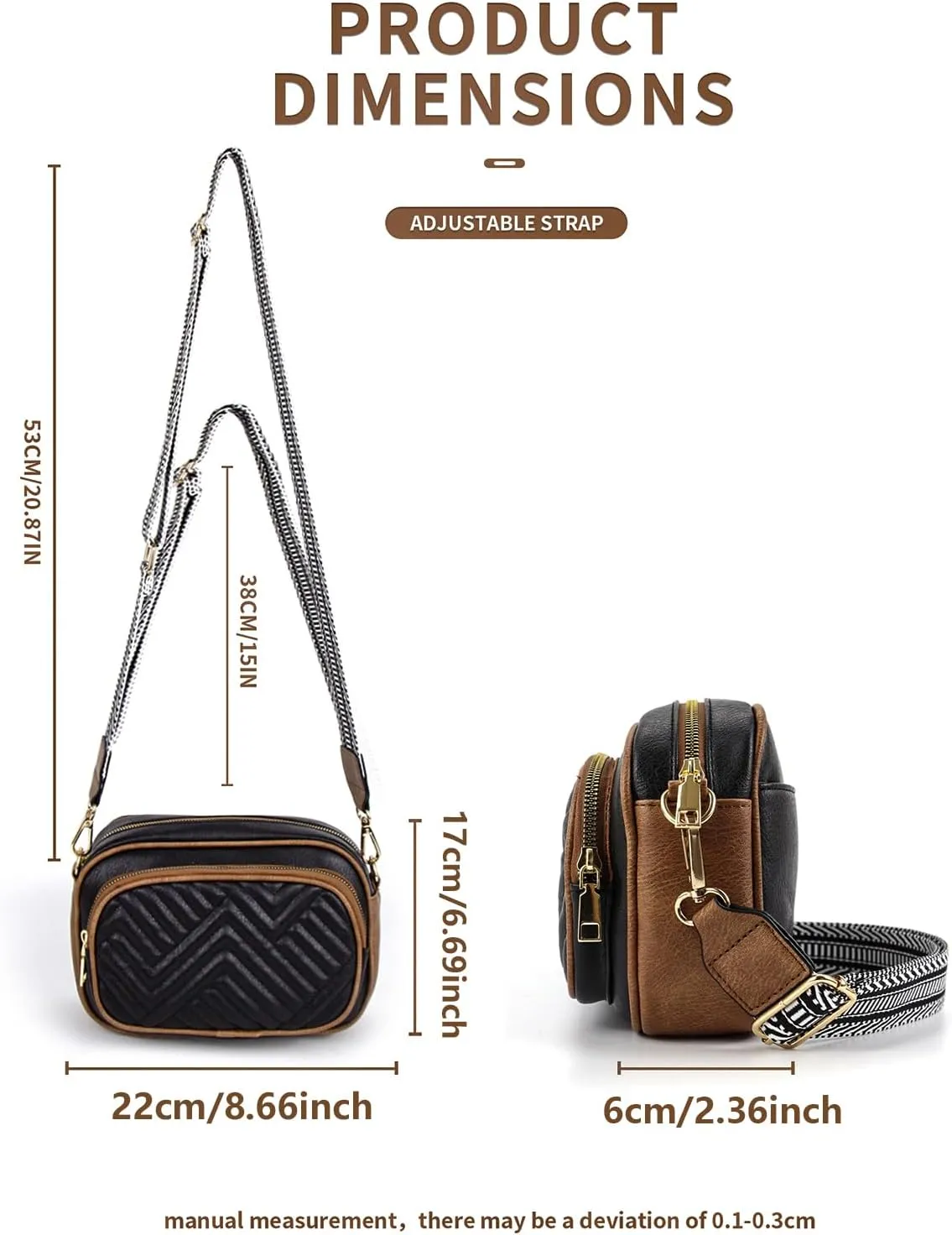 Crossbody Bags for Women Quilted Crossbody Purses Crossbody Bags Trendy Small Shoulder Bag with Wide Strap