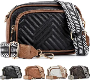 Crossbody Bags for Women Quilted Crossbody Purses Crossbody Bags Trendy Small Shoulder Bag with Wide Strap