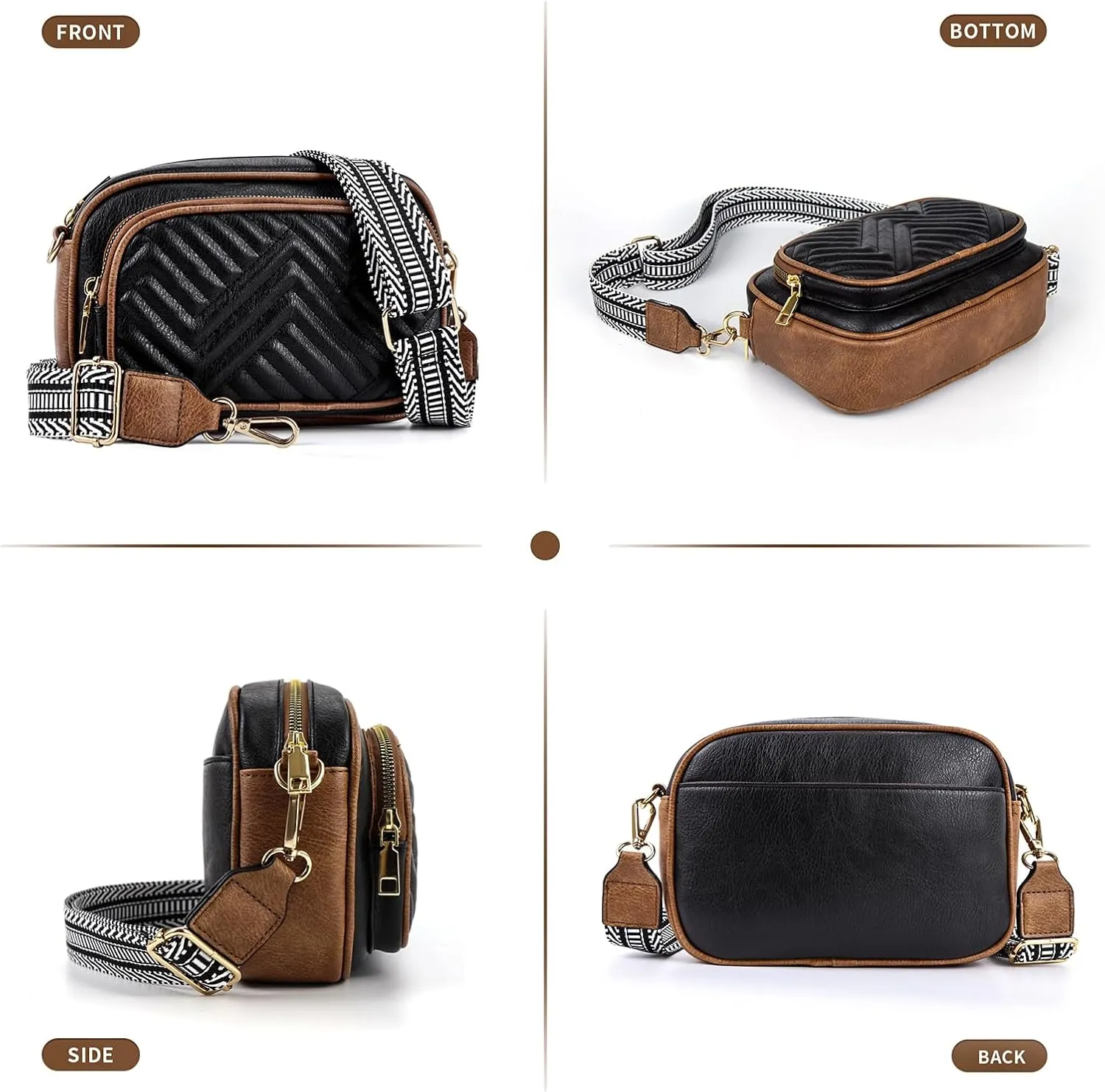 Crossbody Bags for Women Quilted Crossbody Purses Crossbody Bags Trendy Small Shoulder Bag with Wide Strap