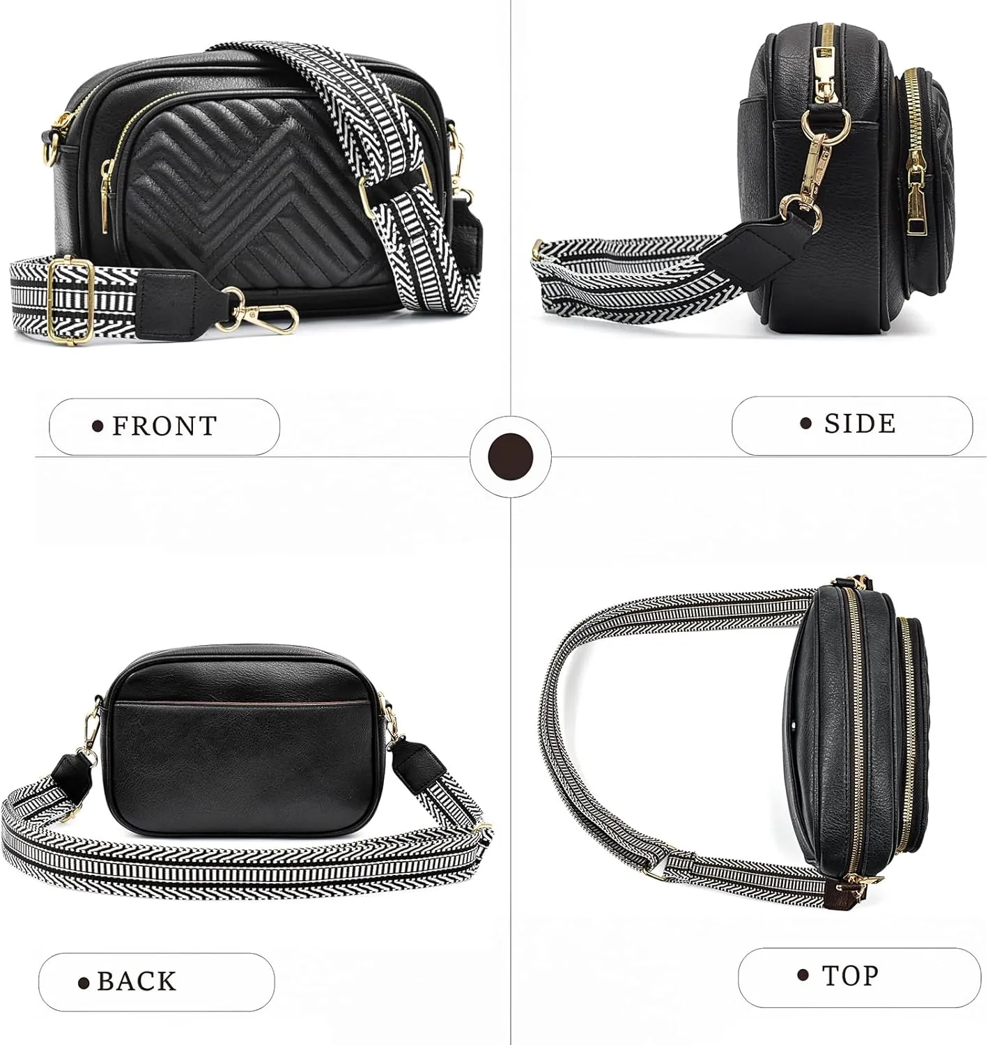 Crossbody Bags for Women Quilted Crossbody Purses Crossbody Bags Trendy Small Shoulder Bag with Wide Strap
