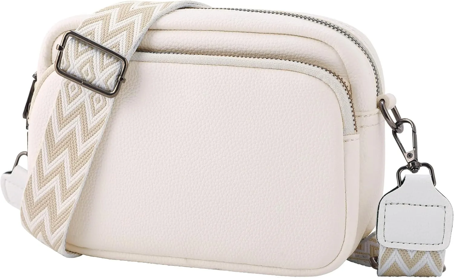 Crossbody Purse for Women with Adjustable Wide Guitar Strap, Small Vegan Leather Cross Body Camera Shoulder Bags