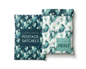 CUSTOM PRINTED Postage Satchel Small - 350 x 250mm (2 Sides 100% Coverage - different artwork both side)