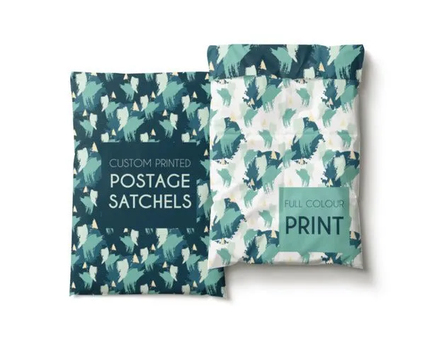 CUSTOM PRINTED Postage Satchel Small - 350 x 250mm (2 Sides 100% Coverage - different artwork both side)
