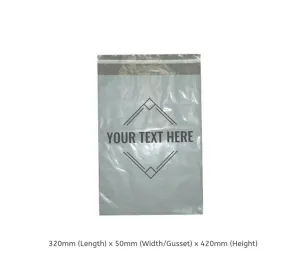 CUSTOM PRINTED Postal Satchel Medium - 320mm x 420mm - One Colour One Side