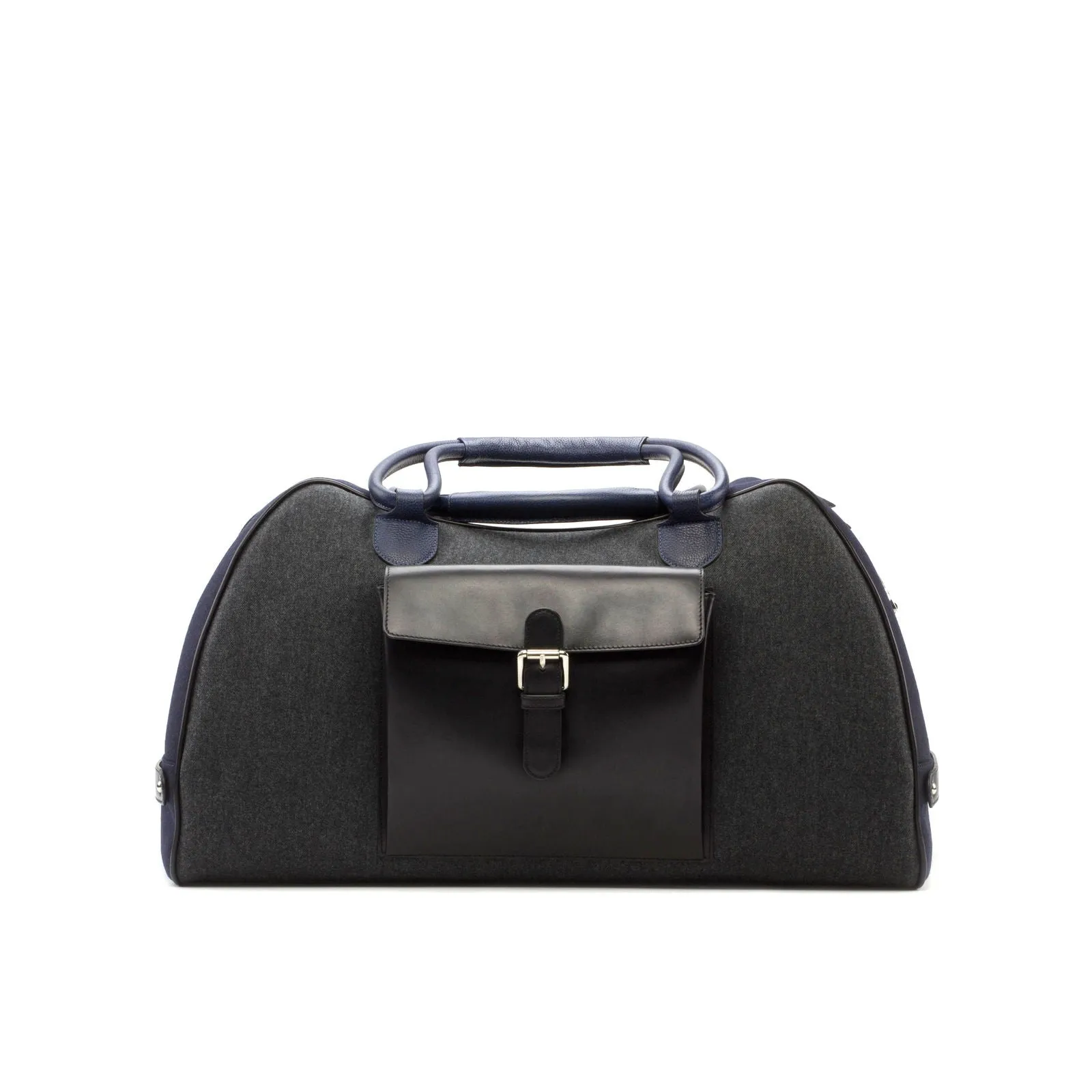 Custom Travel Sport Duffle Bag Leather Grey Blue 3605
