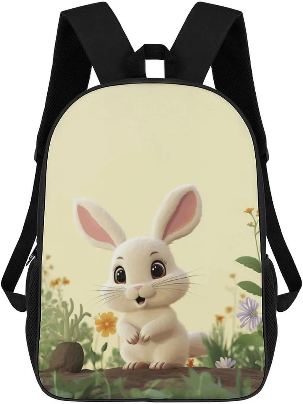 Cute Bunny Business Laptop Backpack for Women Men 17 Inch Carry on Backpack Waterproof Black Bookbag Fashion Lightweight Backpacks for Travel Hiking Camping Casual Daypack Backpacks