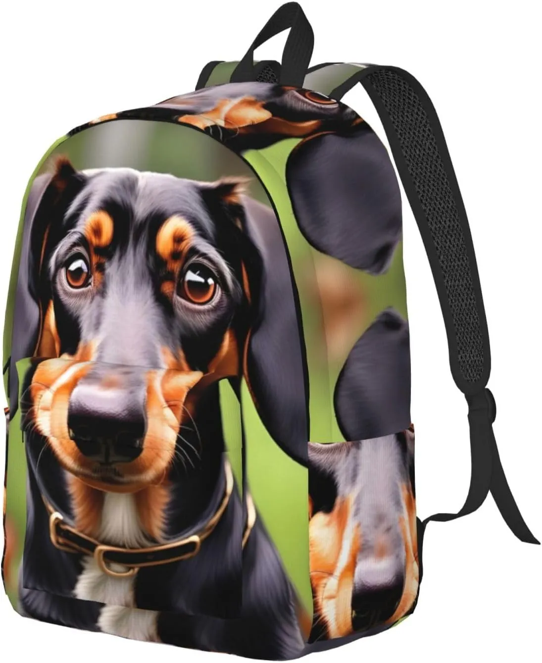 Dachshund Weiner Pet Dogs Print Canvas Backpack Women,Mens Travel Casual Daypack Bookbag For Laptop Work Travel Hiking