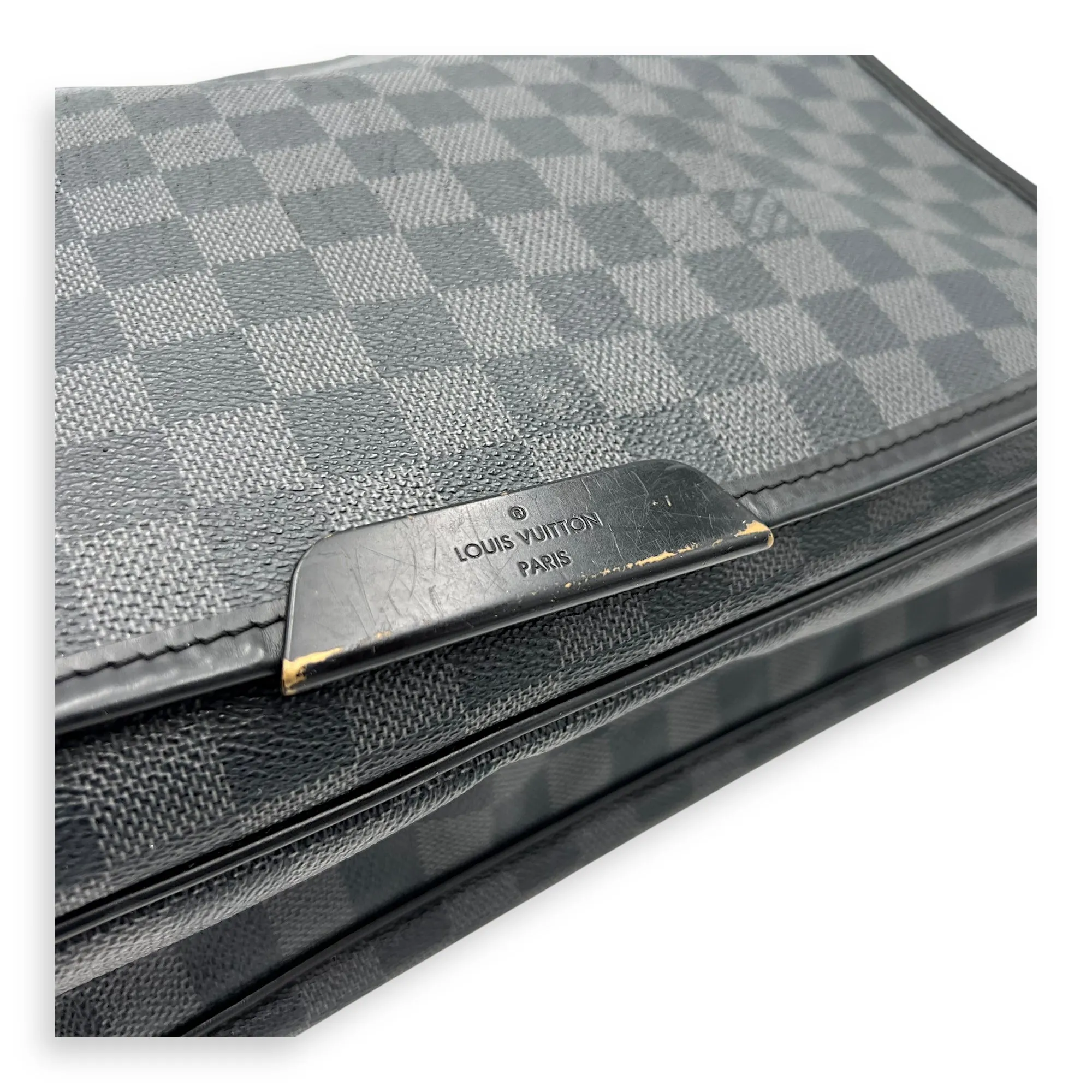 Daniel Graphite Messenger in Coated Canvas, Silver hardware