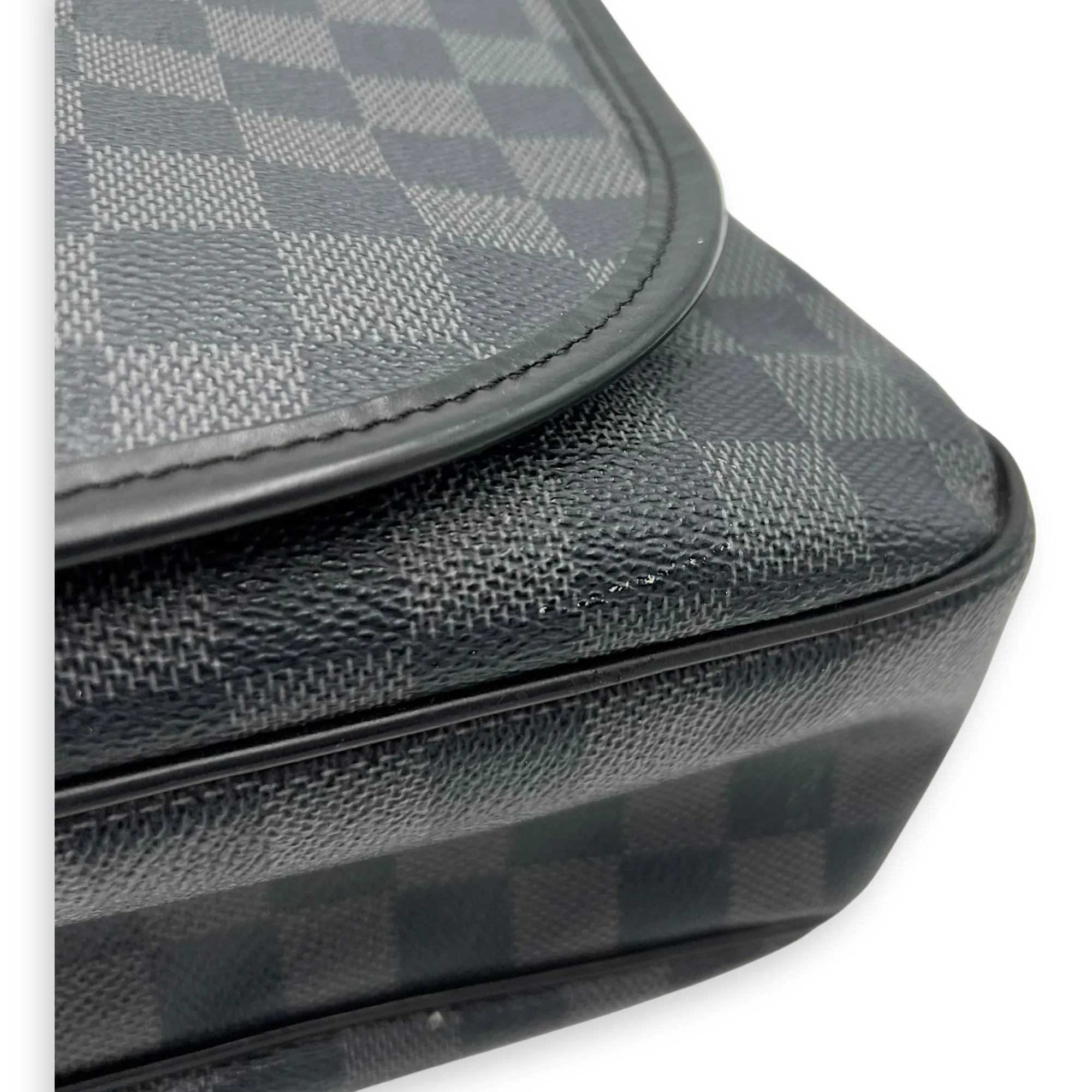 Daniel Graphite Messenger in Coated Canvas, Silver hardware
