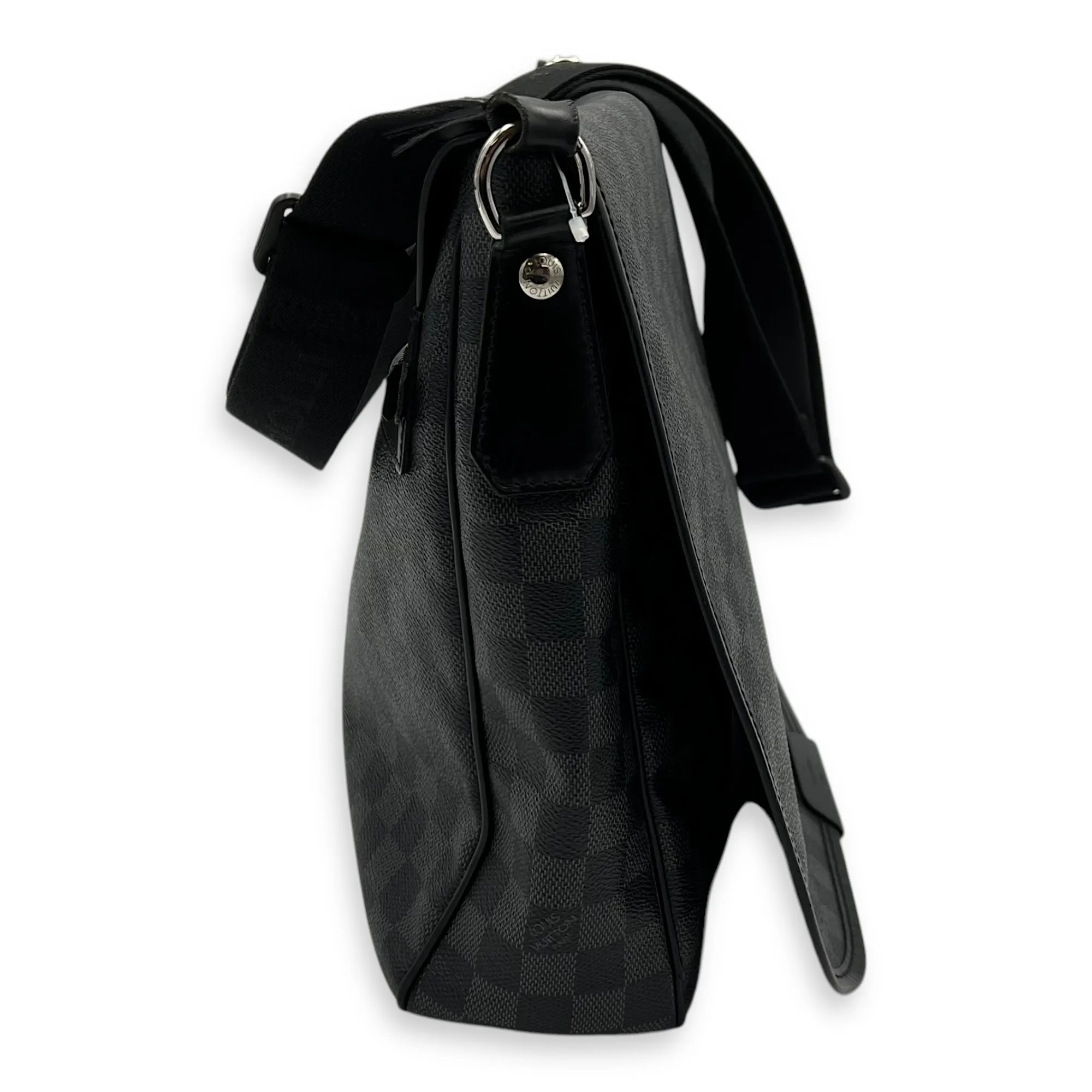 Daniel Graphite Messenger in Coated Canvas, Silver hardware