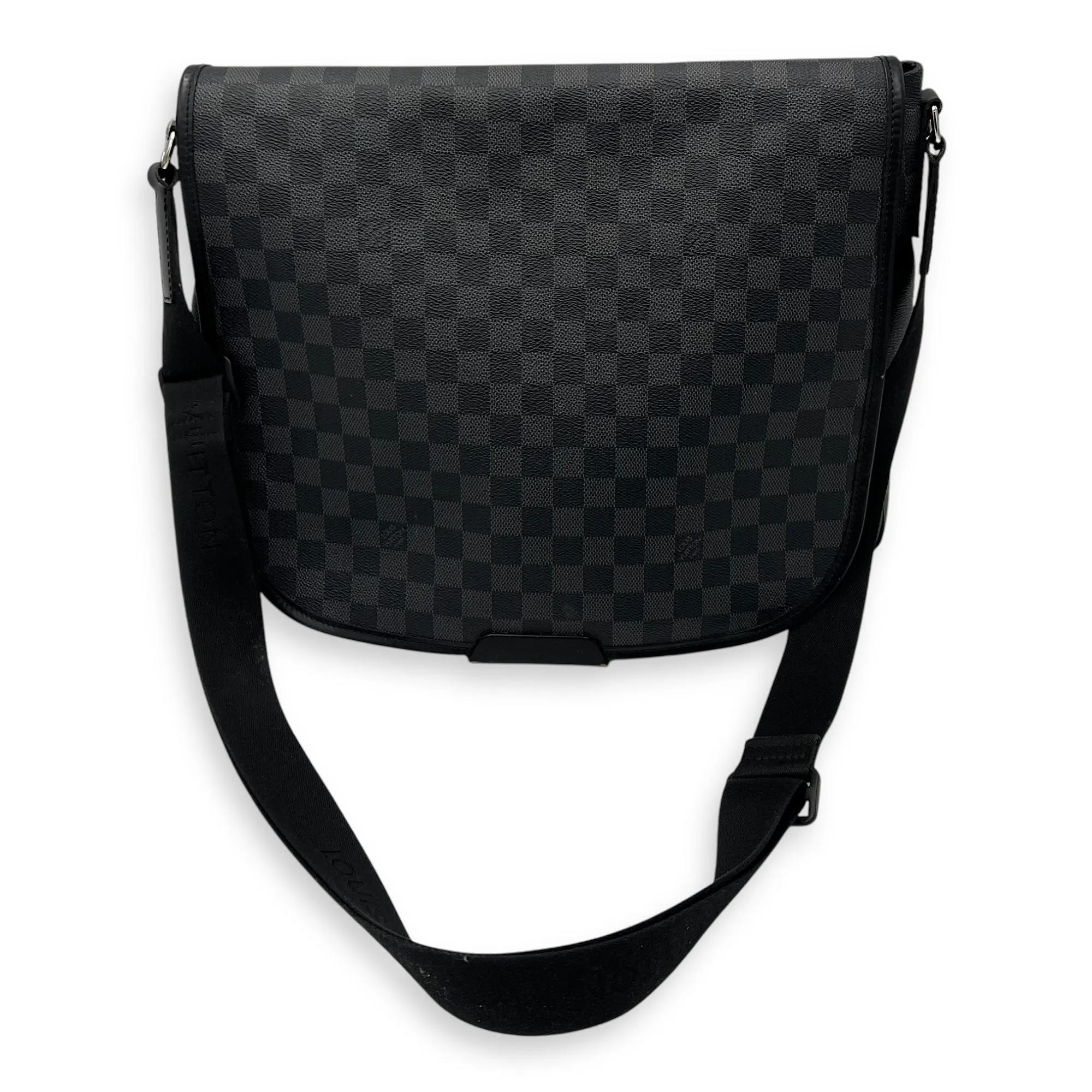 Daniel Graphite Messenger in Coated Canvas, Silver hardware