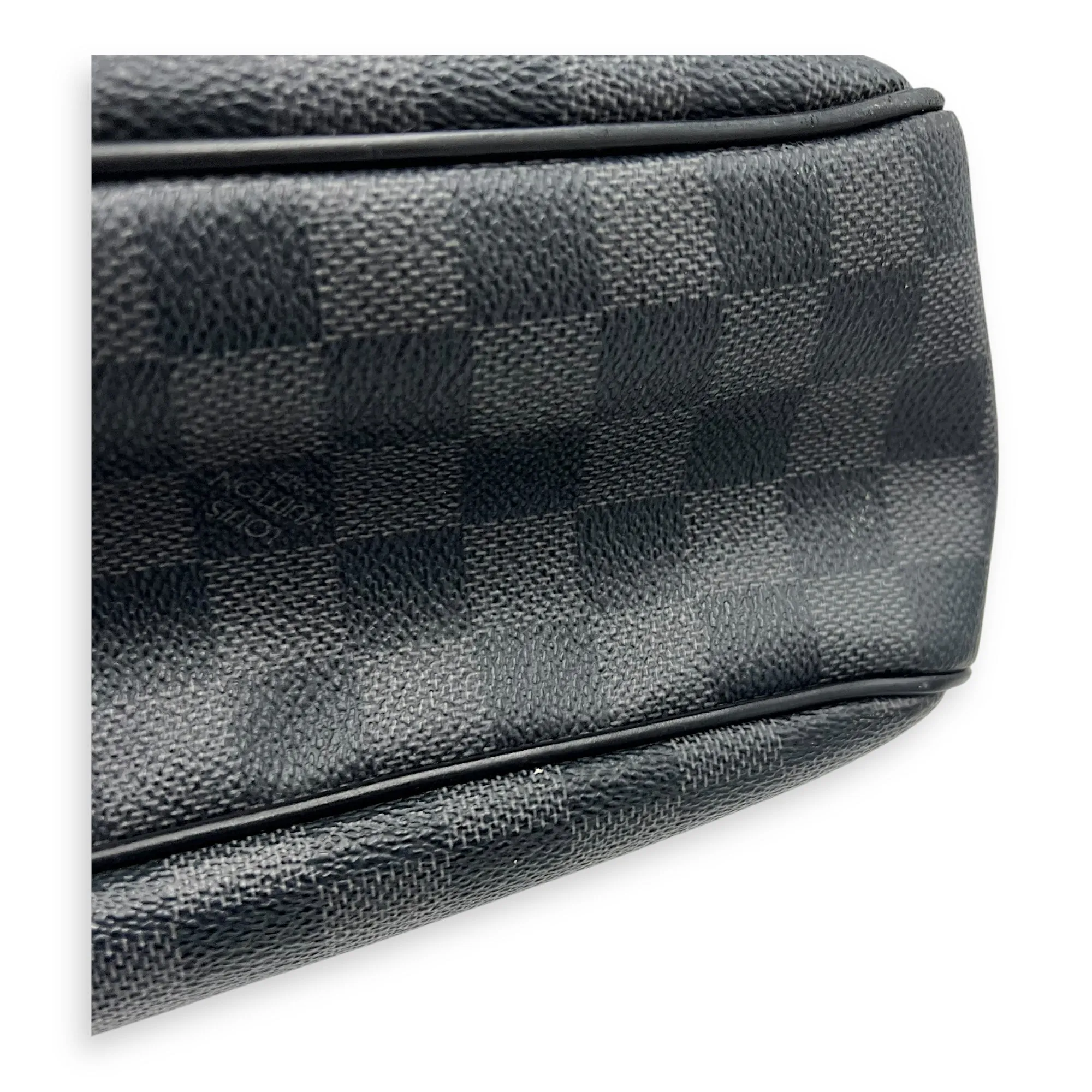 Daniel Graphite Messenger in Coated Canvas, Silver hardware