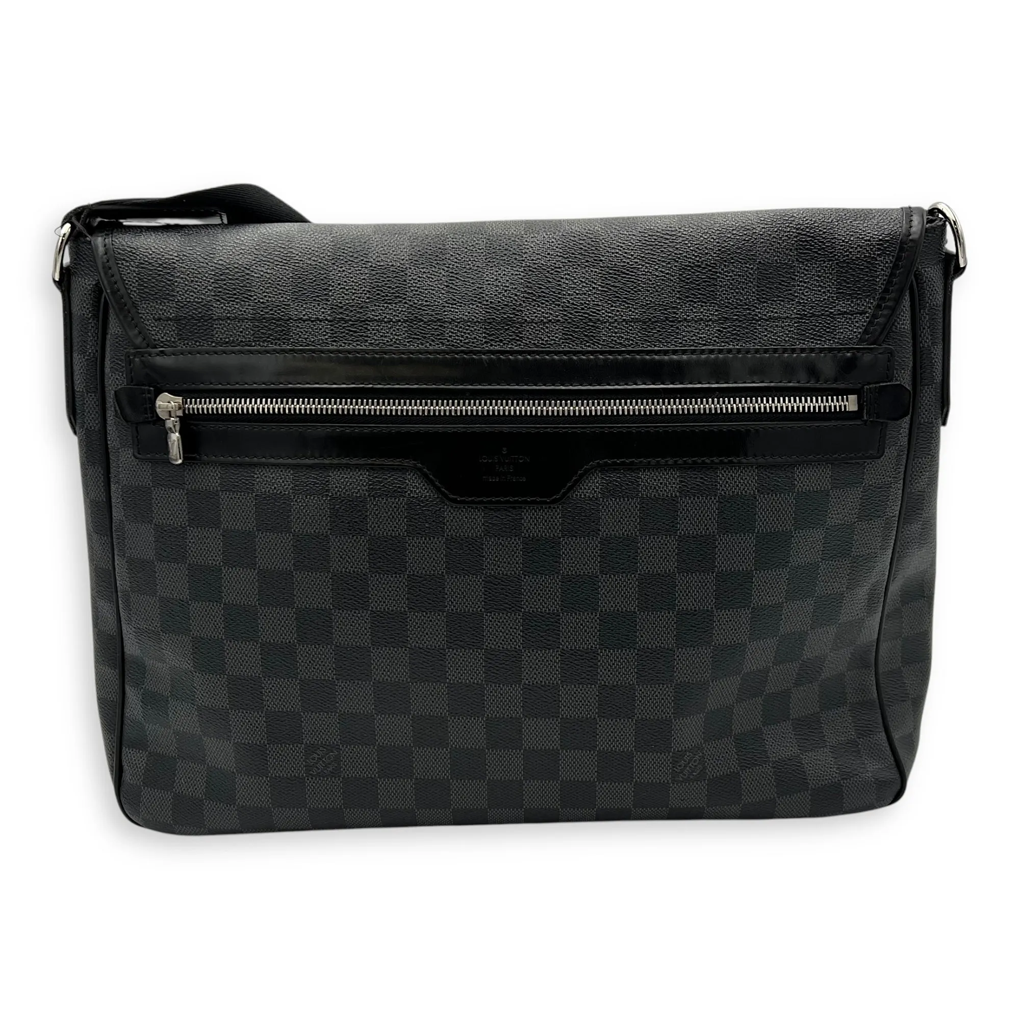Daniel Graphite Messenger in Coated Canvas, Silver hardware