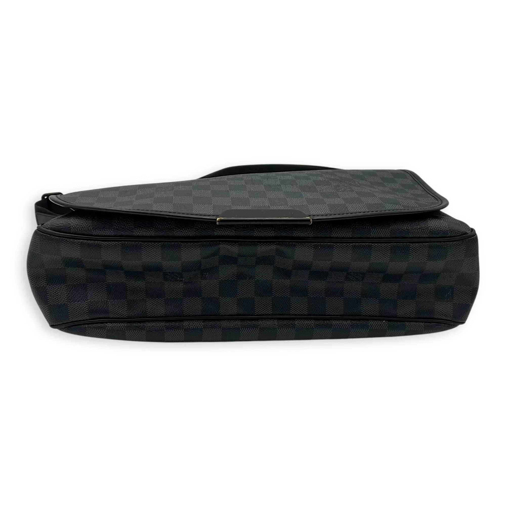 Daniel Graphite Messenger in Coated Canvas, Silver hardware