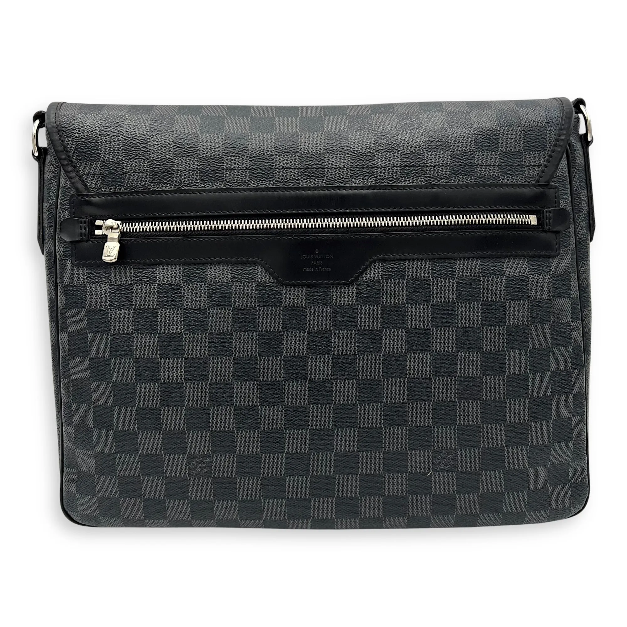 Daniel Messenger MM Graphite in Coated Canvas, Silver hardware