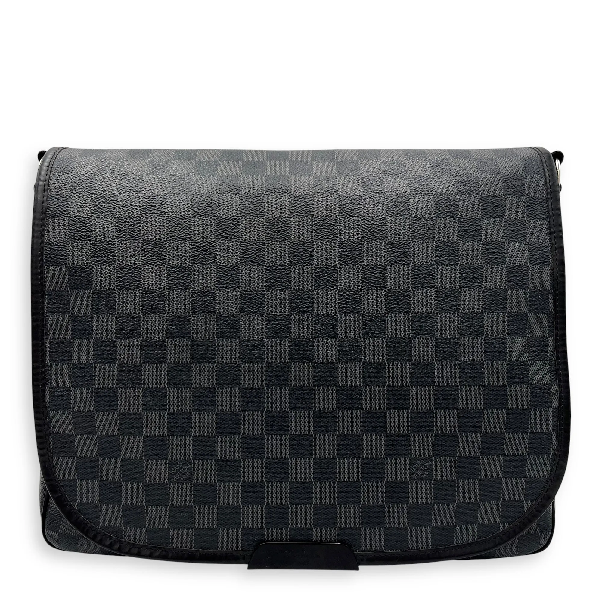 Daniel Messenger MM Graphite in Coated Canvas, Silver hardware