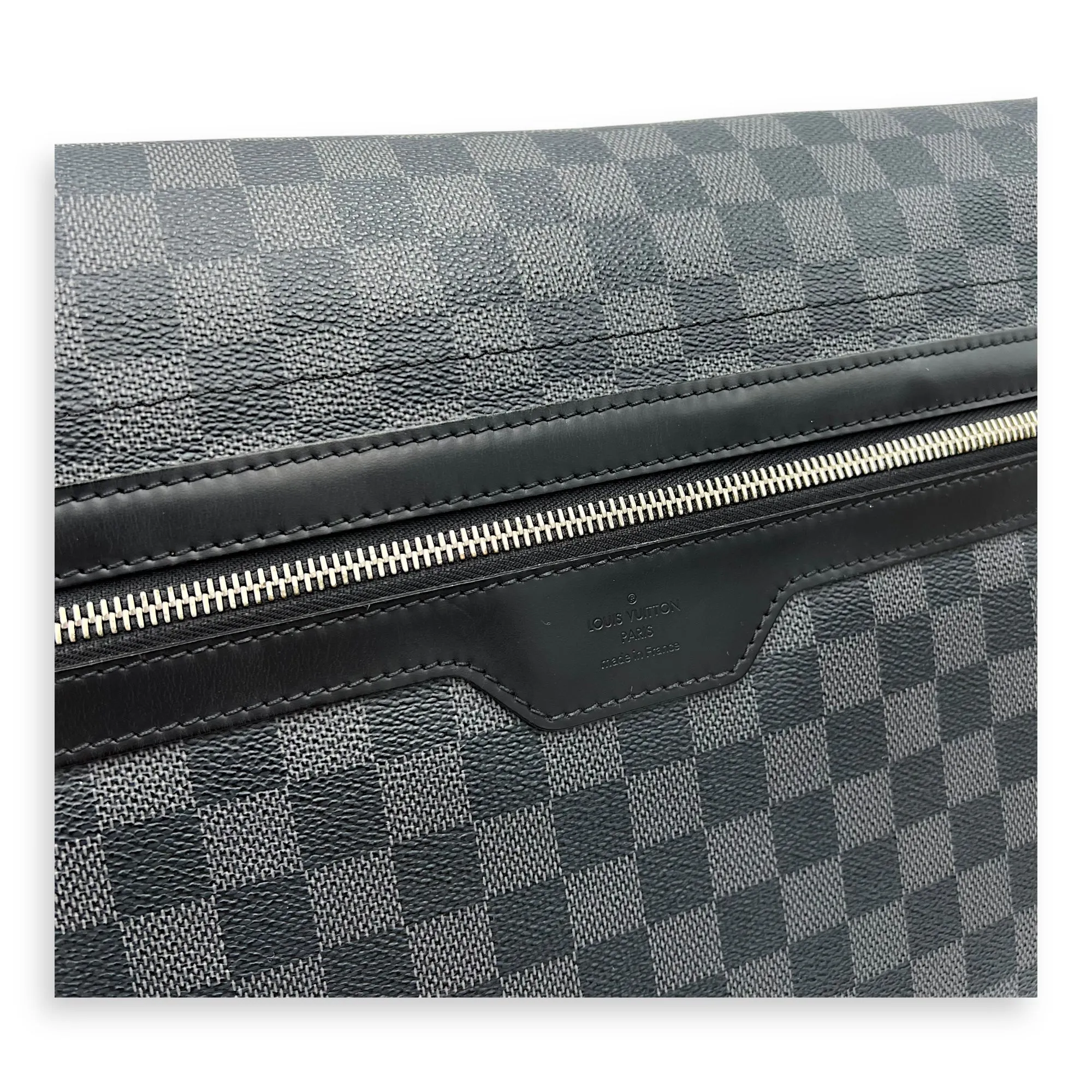 Daniel Messenger MM Graphite in Coated Canvas, Silver hardware