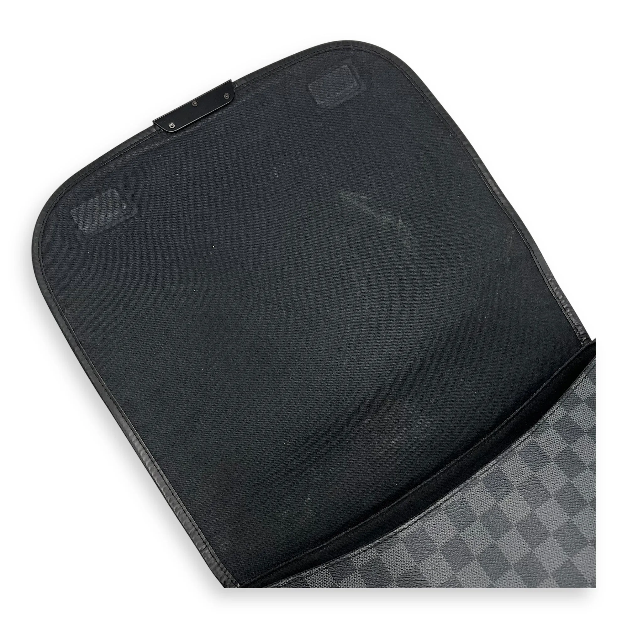 Daniel Messenger MM Graphite in Coated Canvas, Silver hardware